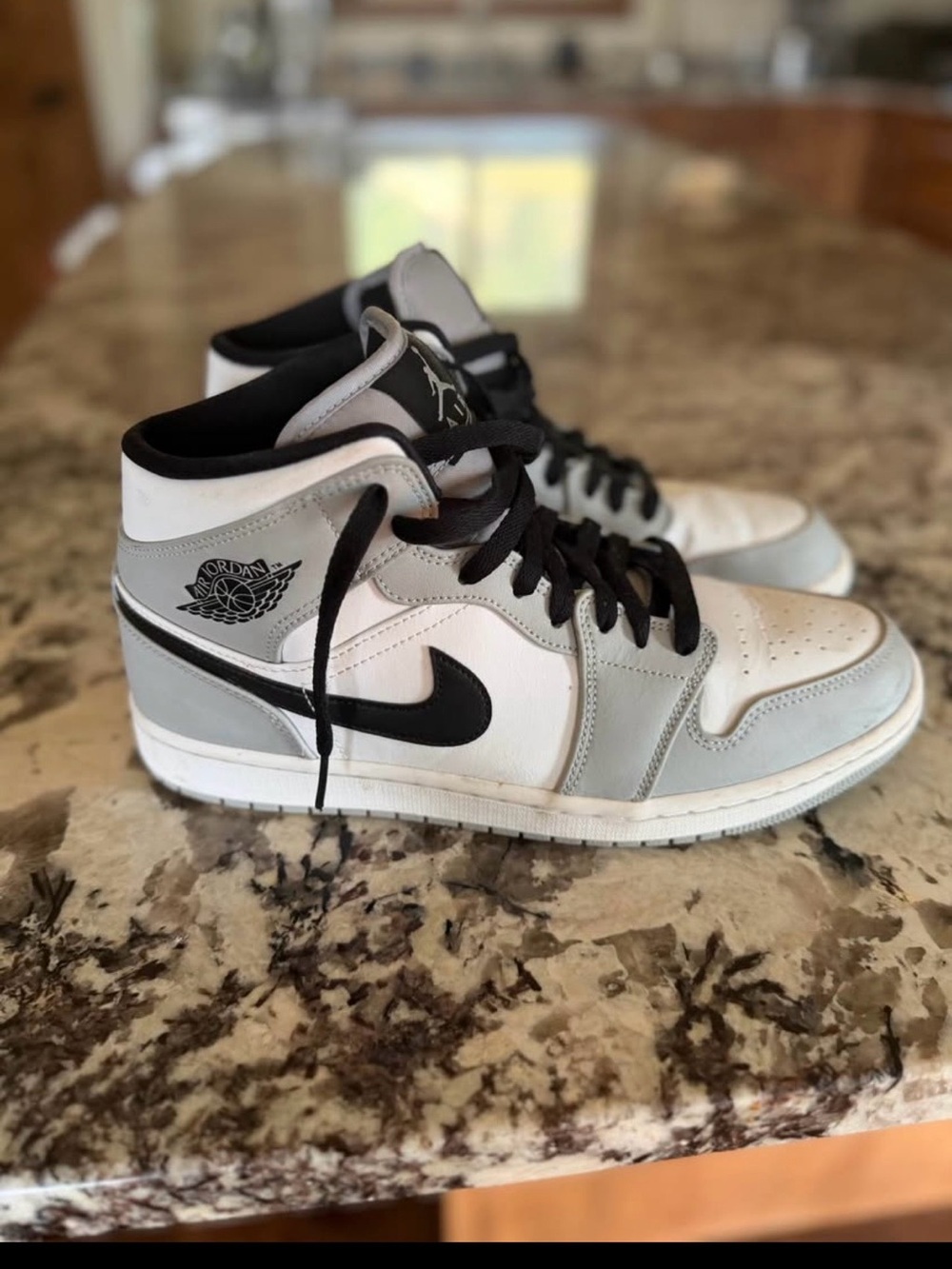 Jordan Mid-Top Sneakers - White, Light Gray & Black